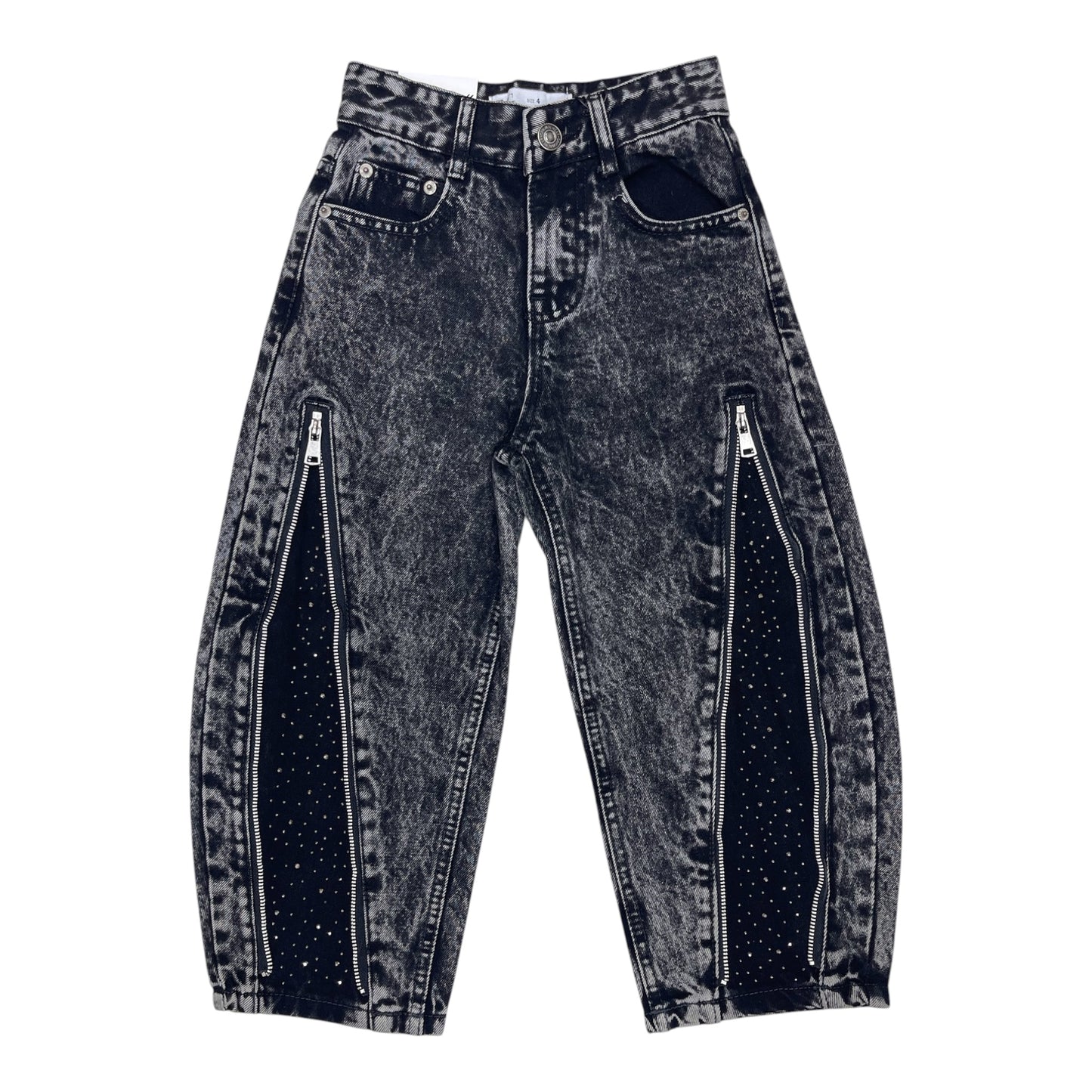 Jeans black zip