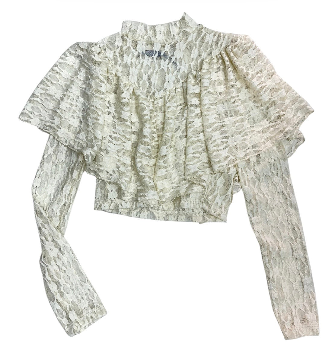 Maglietta crop pizzo