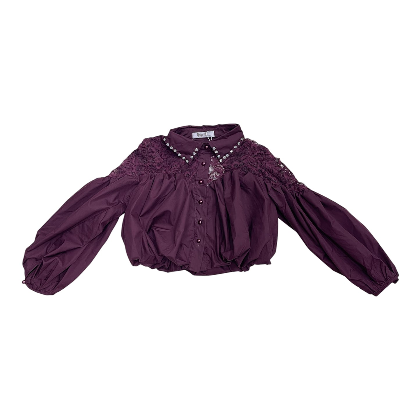 Camicia Burgundy crop