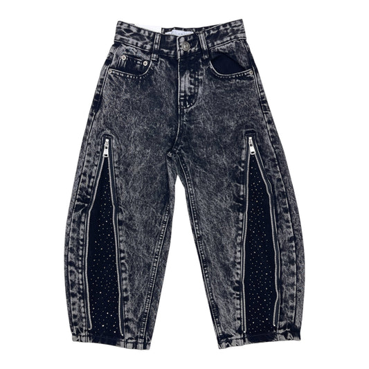 Jeans black zip