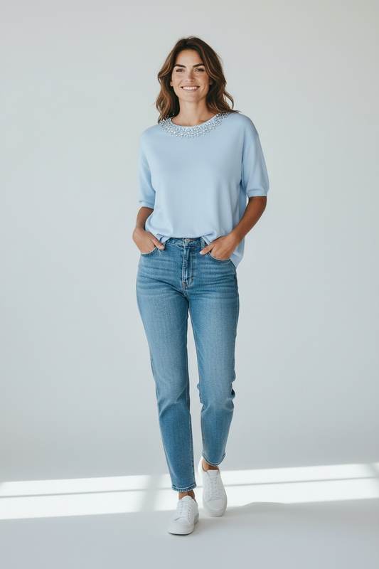 Maglia in filo con strass