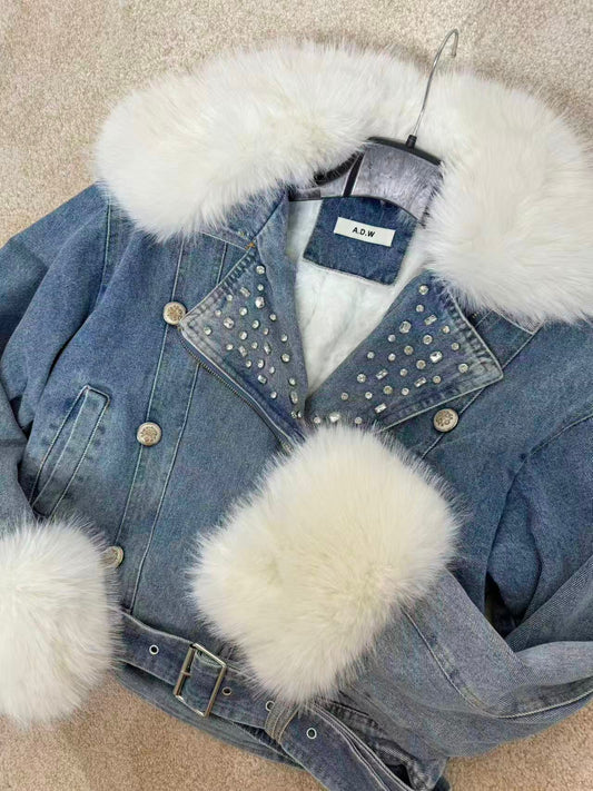 Giacca denim e pelliccia